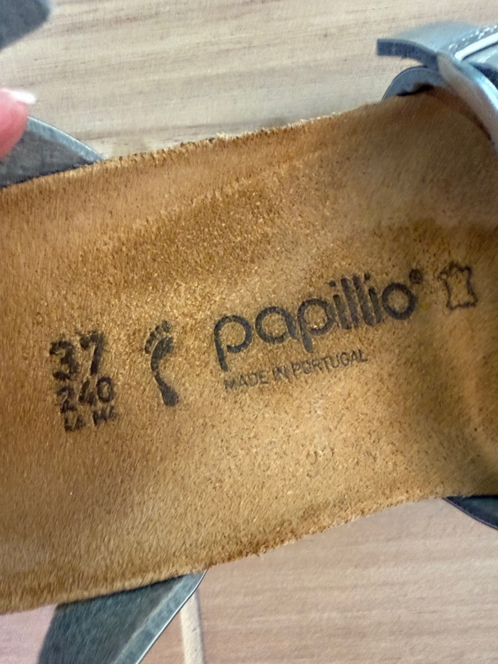 Papillio Metallic Silver Double-Strap Sandals - Picture 2 of 3
